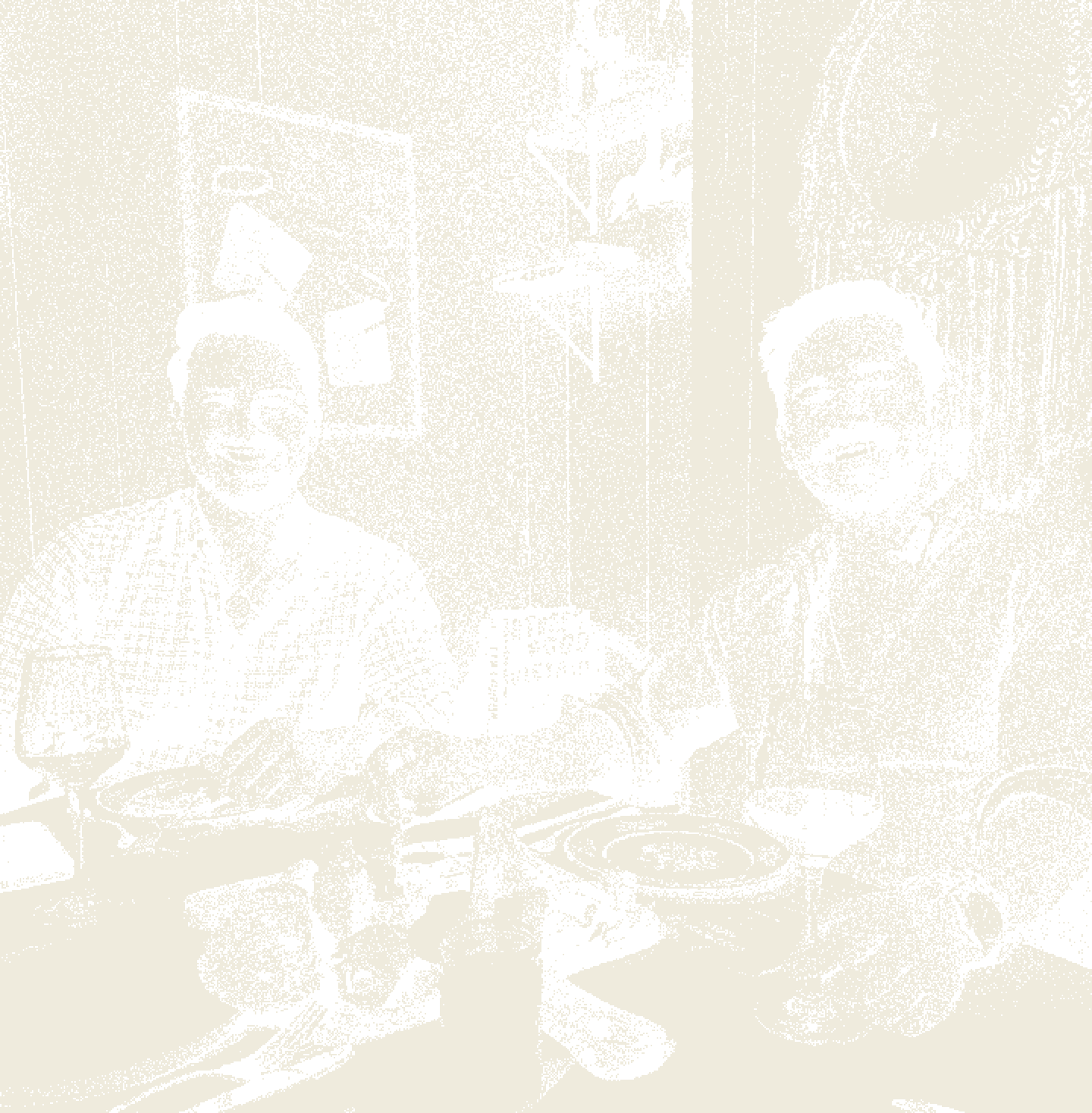 The two founders at a dinner table